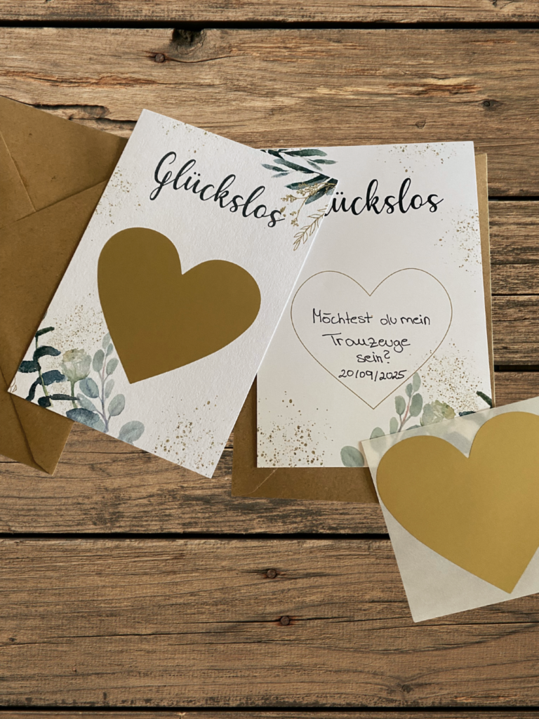 Hochzeitsplanung - Trauzeugen - Rubbellose